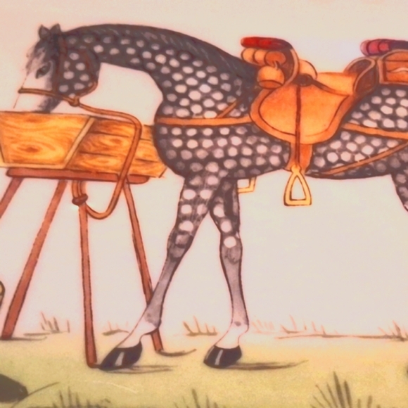 Hermes` Equestrian Hand-painted Porcelain, Gold Trim Orig Box. France. Authentic - Picture 7 of 9